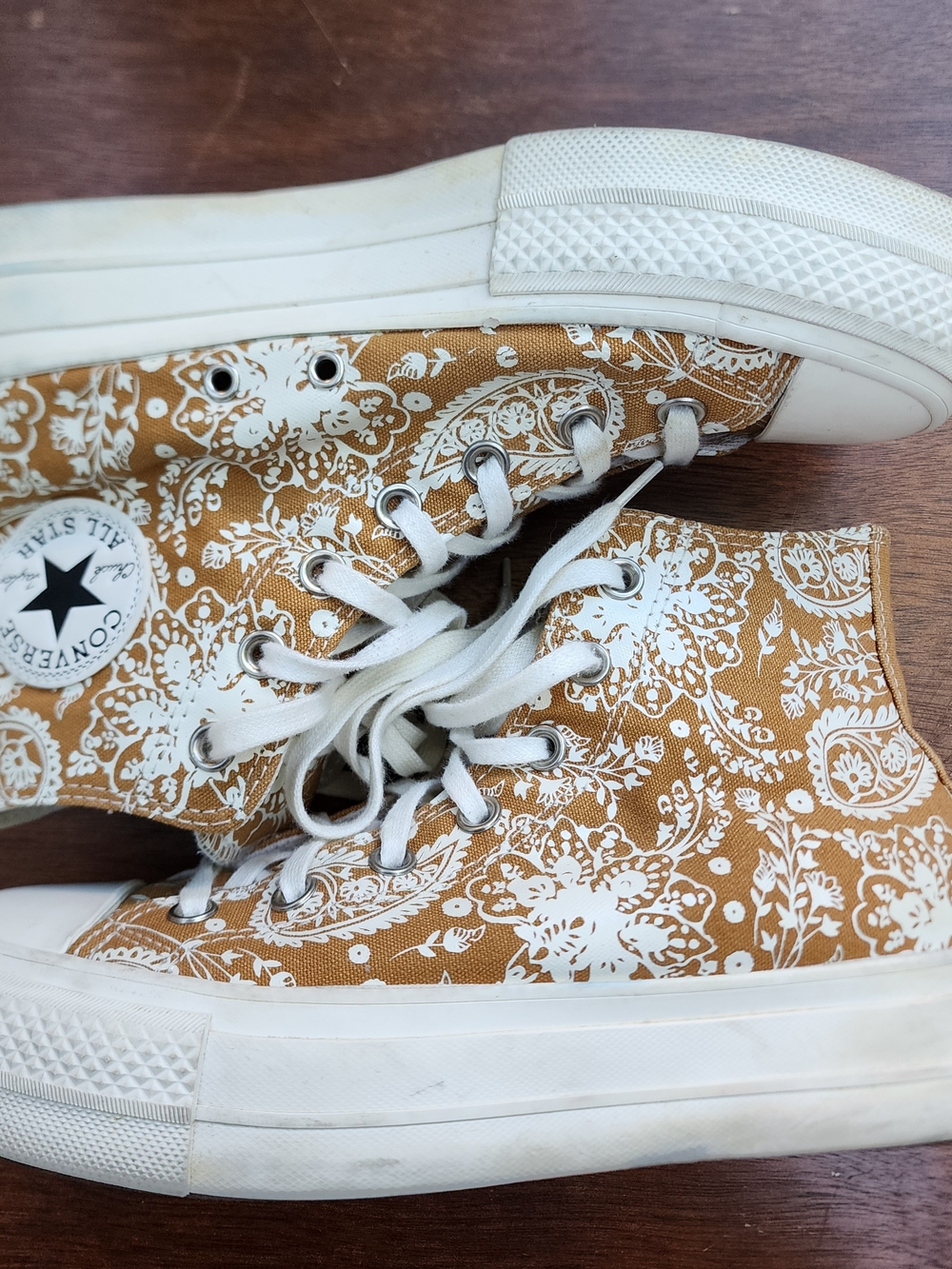 Converse Chuck Taylor All Star Platform High Fall Florals Paisley Wheat [8] - Picture 8 of 11